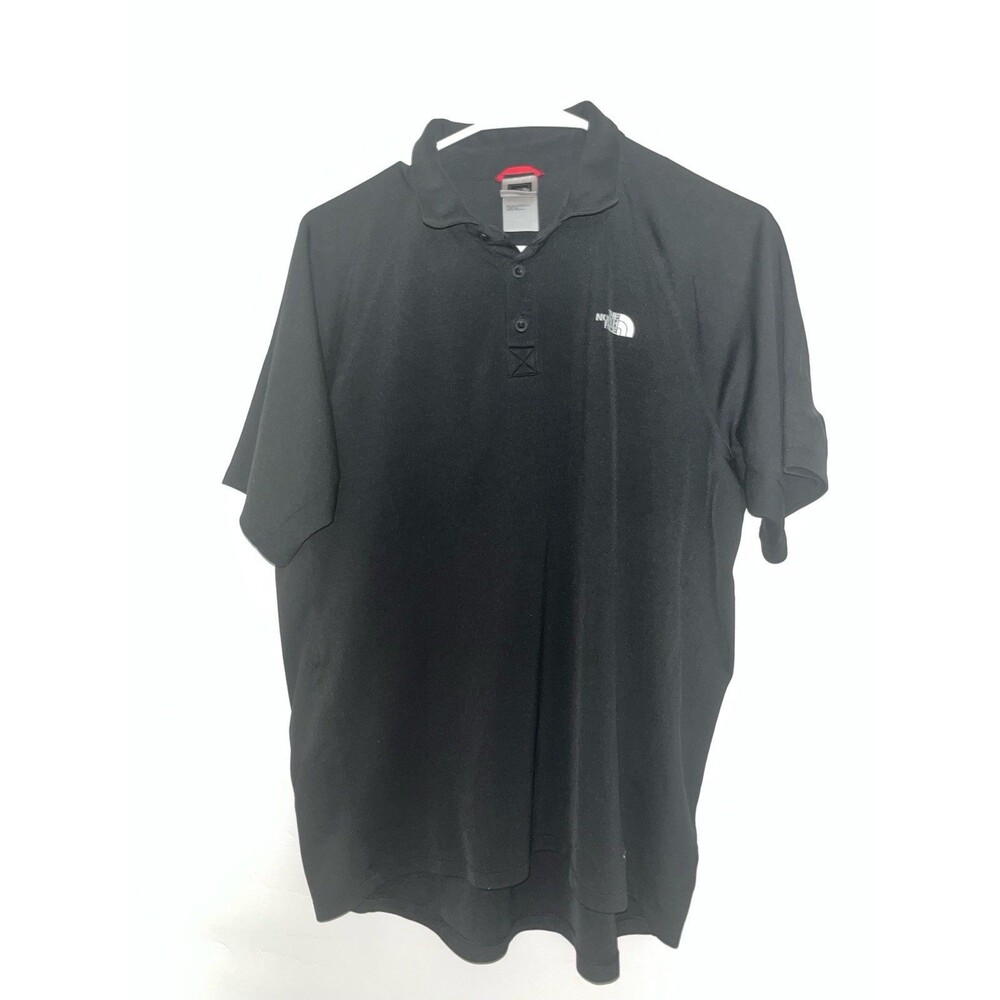 The North Face Men's L Black Solid Polyester Logo Polo Short Sleeve